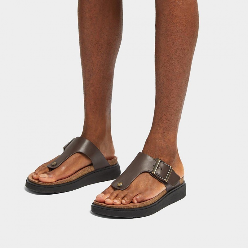 Men's Fitflop Gen-Ff Toe Thongs Brown | CA-5072394-DL