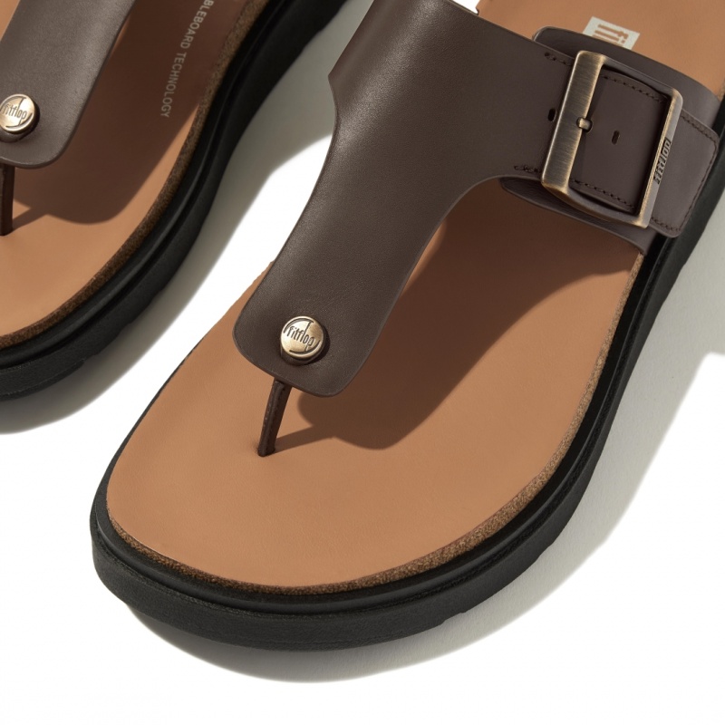 Men's Fitflop Gen-Ff Toe Thongs Brown | CA-5072394-DL