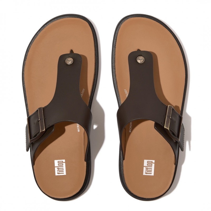 Men's Fitflop Gen-Ff Toe Thongs Brown | CA-5072394-DL