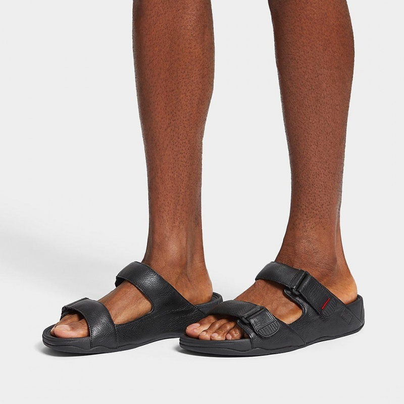 Men's Fitflop Gogh Moc Slides Black | CA-8917256-KS