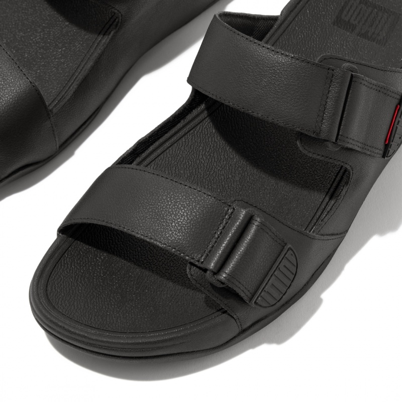 Men's Fitflop Gogh Moc Slides Black | CA-8917256-KS