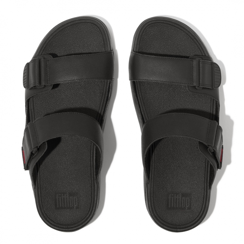 Men's Fitflop Gogh Moc Slides Black | CA-8917256-KS