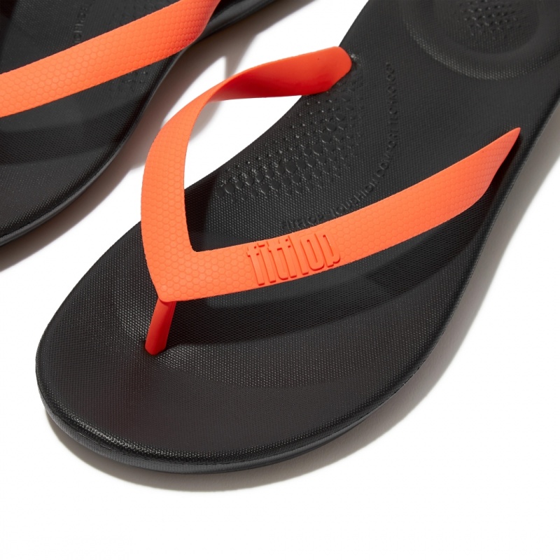 Men's Fitflop Iqushion Rubber Flip Flops Orange | CA-4587193-QH