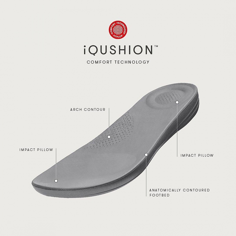 Men's Fitflop Iqushion Rubber Flip Flops Grey | CA-7298413-AY