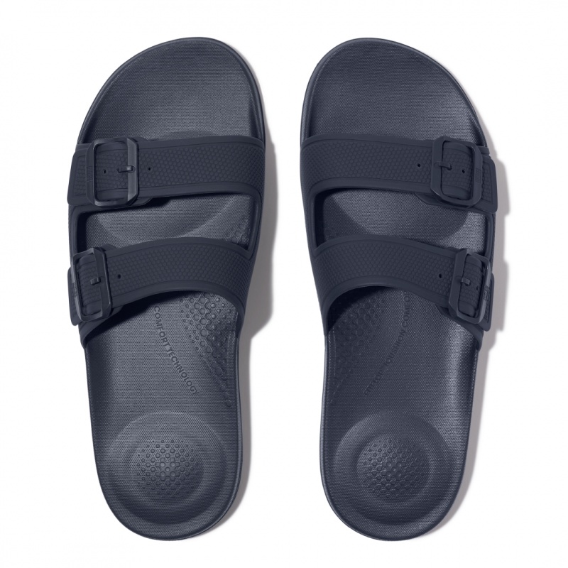 Men's Fitflop Iqushion Rubber Sandals Navy | CA-3864092-HT