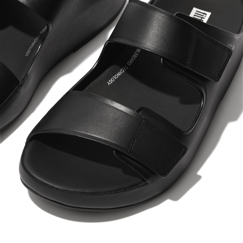 Men's Fitflop Samel Adjustable Slides Black | CA-5268079-PW