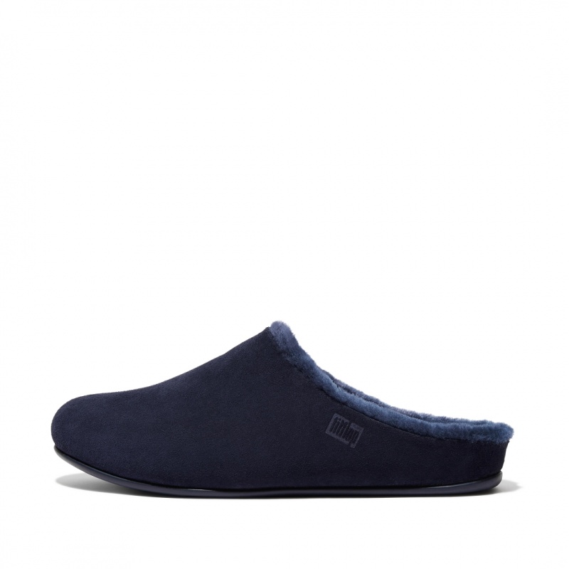 Men\'s Fitflop Shove Slippers Blue | CA-7526913-HV