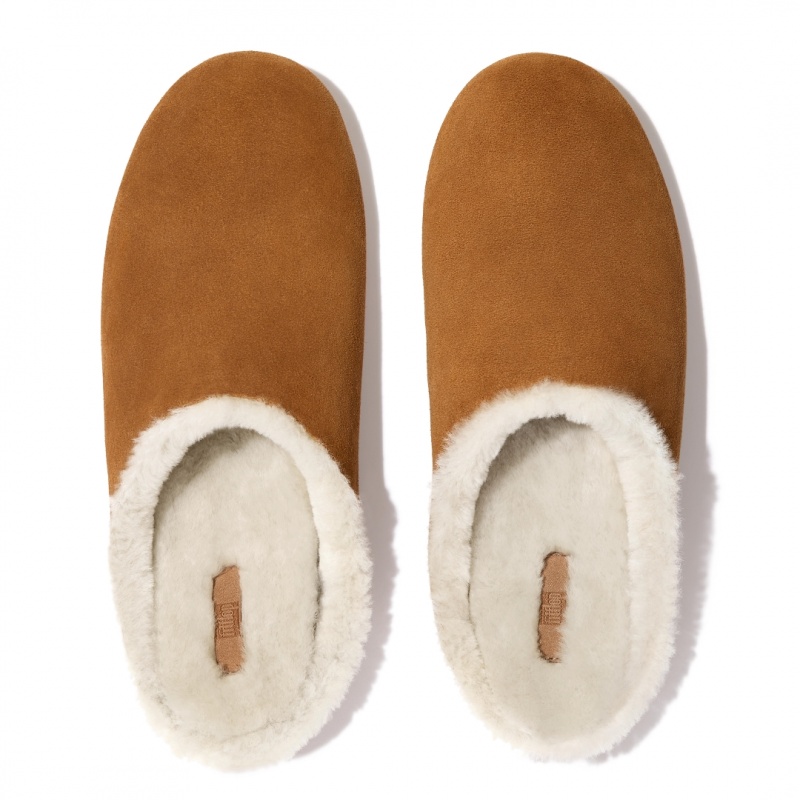 Men's Fitflop Shove Slippers Light Brown | CA-4918067-WO