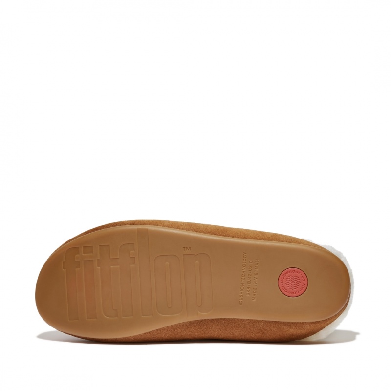 Men's Fitflop Shove Slippers Light Brown | CA-4918067-WO