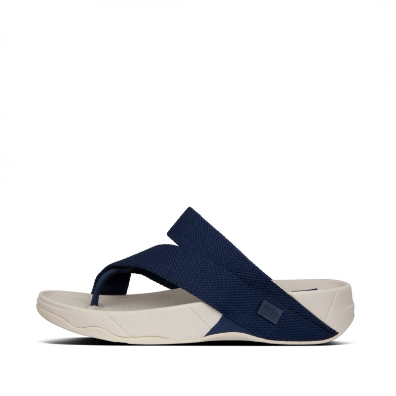 Men\'s Fitflop Sling Polyester Toe-Post Sandals Navy | CA-3189247-OU