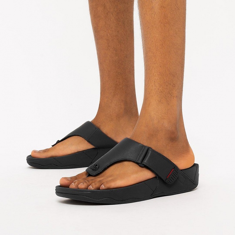 Men's Fitflop Trakk Ii Toe Thongs Black | CA-7158369-HU