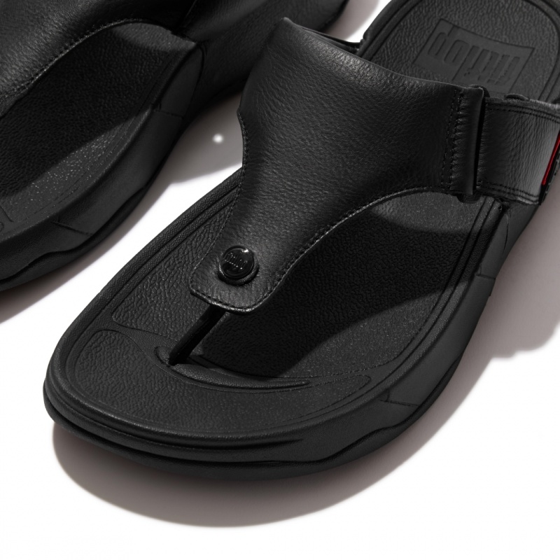 Men's Fitflop Trakk Ii Toe Thongs Black | CA-7158369-HU