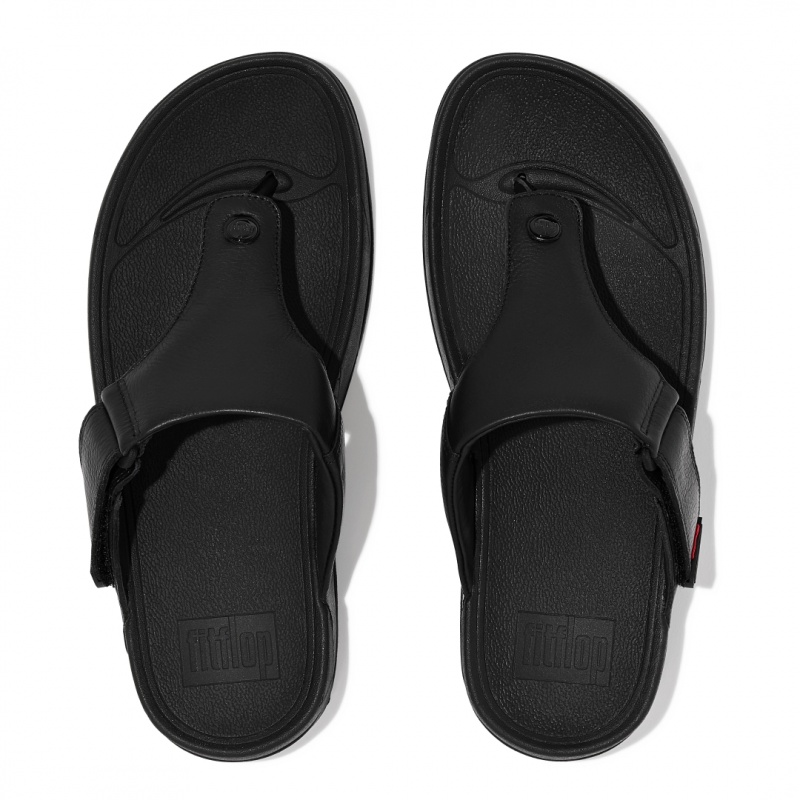 Men's Fitflop Trakk Ii Toe Thongs Black | CA-7158369-HU