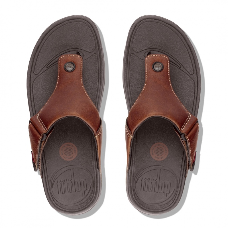 Men's Fitflop Trakk Ii Toe Thongs Brown | CA-4392658-TX