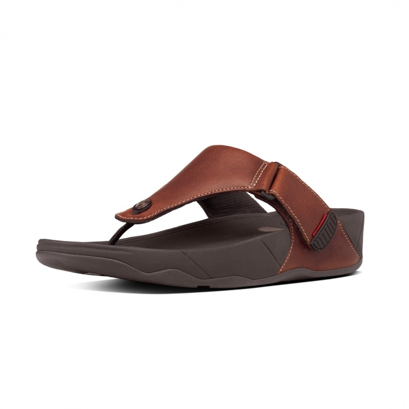 Men\'s Fitflop Trakk Ii Toe Thongs Brown | CA-4392658-TX