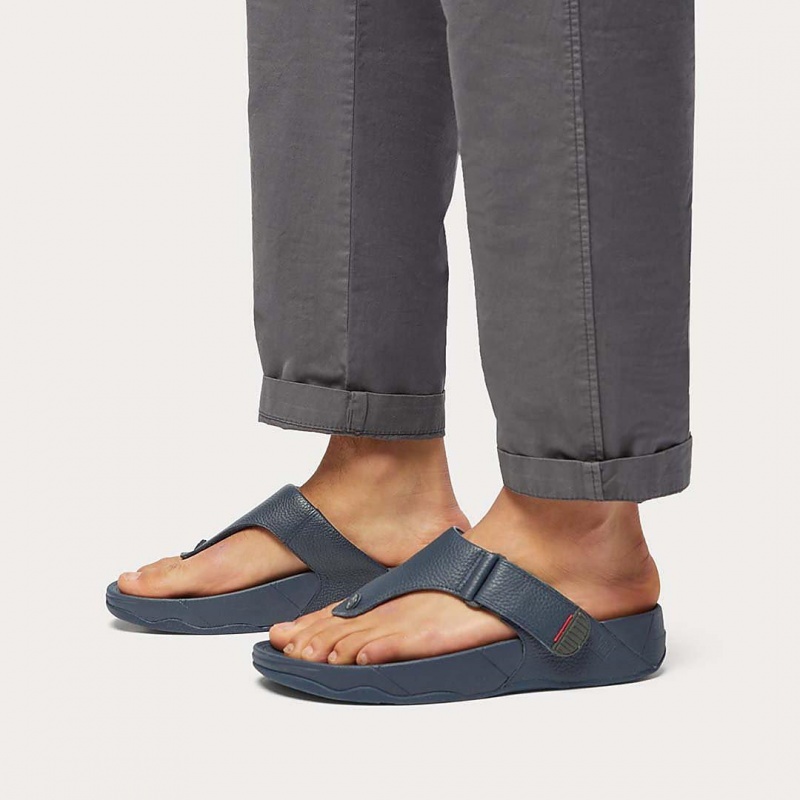 Men's Fitflop Trakk Ii Toe Thongs Navy | CA-4758216-LA