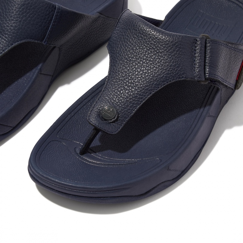 Men's Fitflop Trakk Ii Toe Thongs Navy | CA-4758216-LA