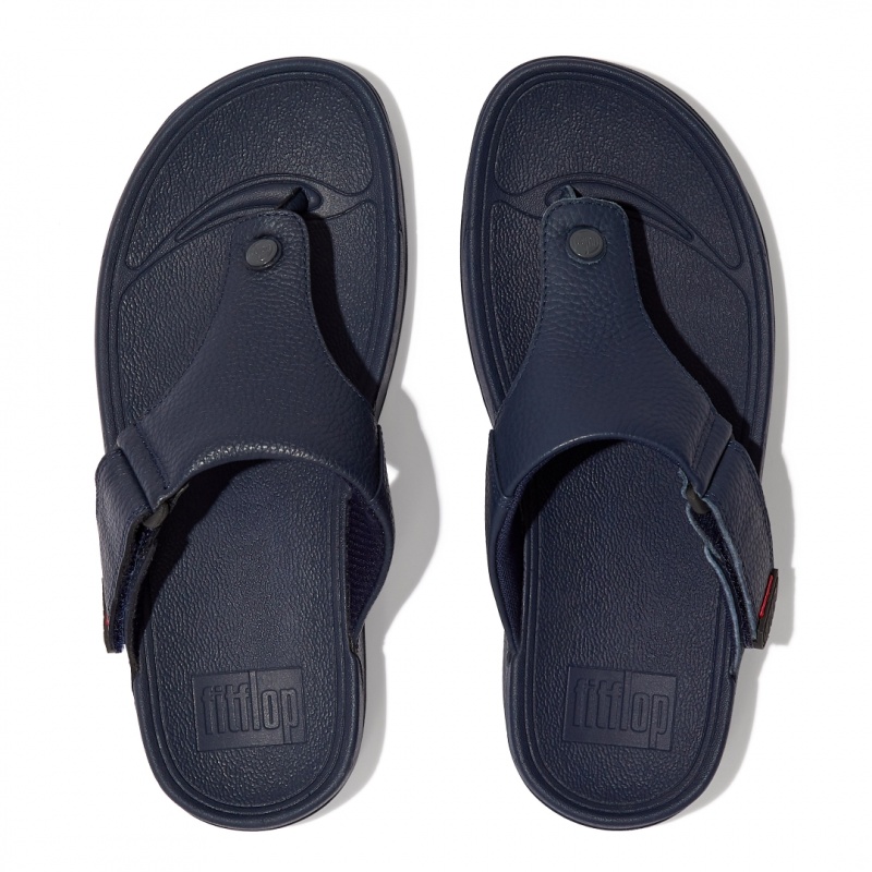 Men's Fitflop Trakk Ii Toe Thongs Navy | CA-4758216-LA