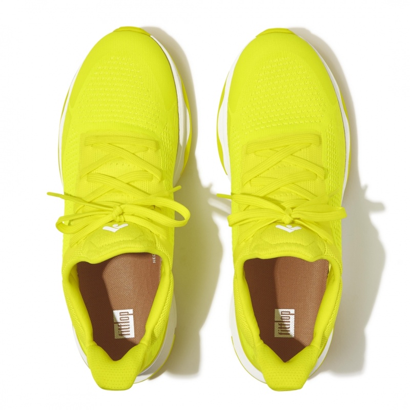 Men's Fitflop Vitamin-Ffx Polyester Knit Lycra Tpu Sneakers Yellow | CA-5173492-XW