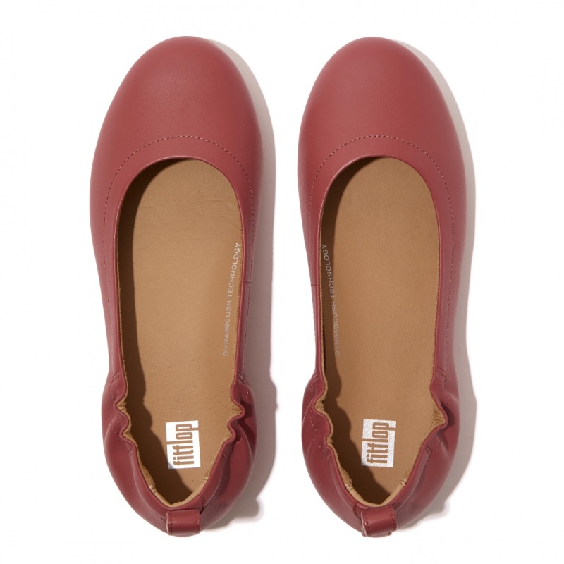 Women's Fitflop Allegro Soft Ballet Flats Red | CA-6134582-LF