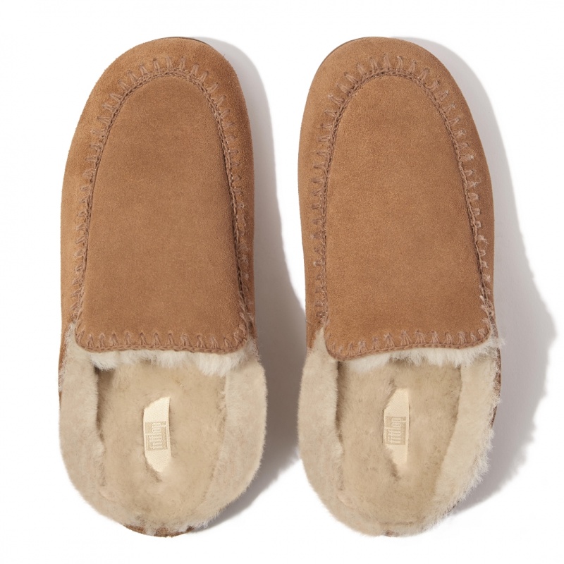 Women's Fitflop Chrissie Ii Haus Slippers Brown | CA-0714965-ZG