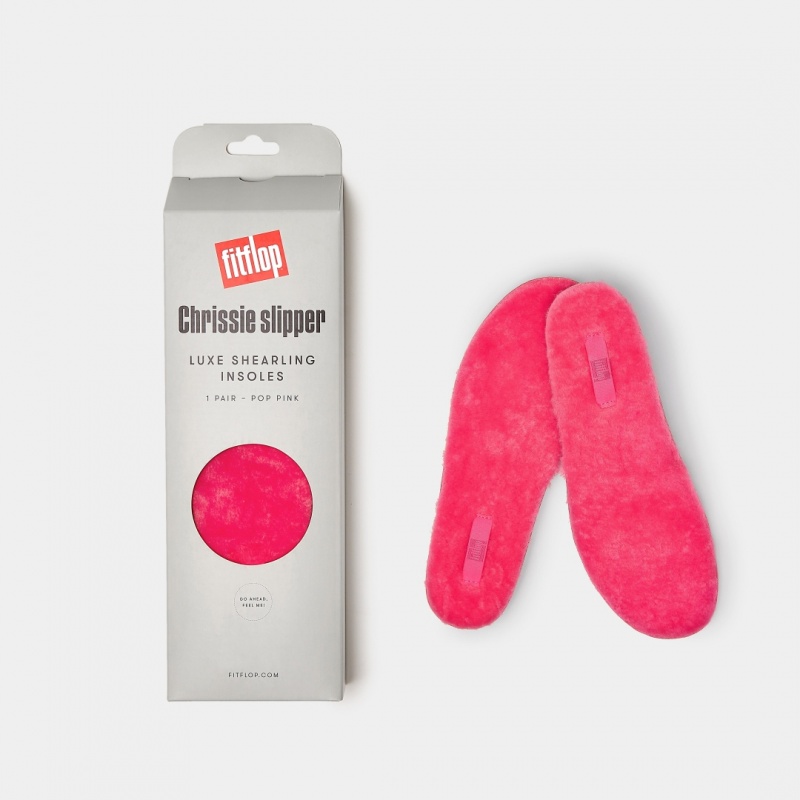 Women's Fitflop Chrissie Shearling Slippers Insoles Pink | CA-4520913-YS