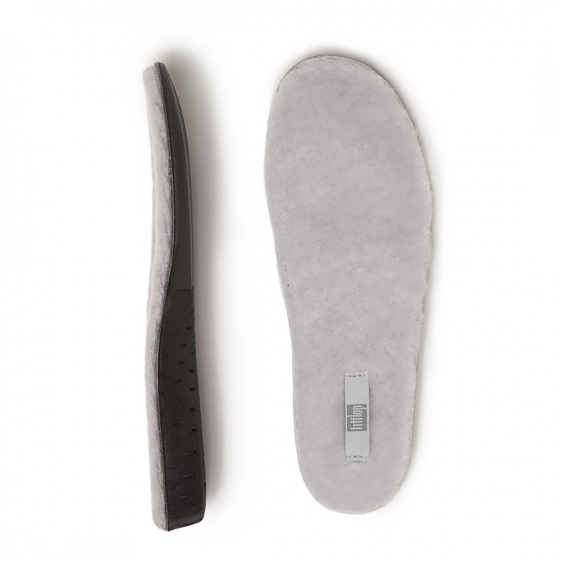 Women's Fitflop Chrissie Shearling Slippers Insoles Grey | CA-5371942-IQ