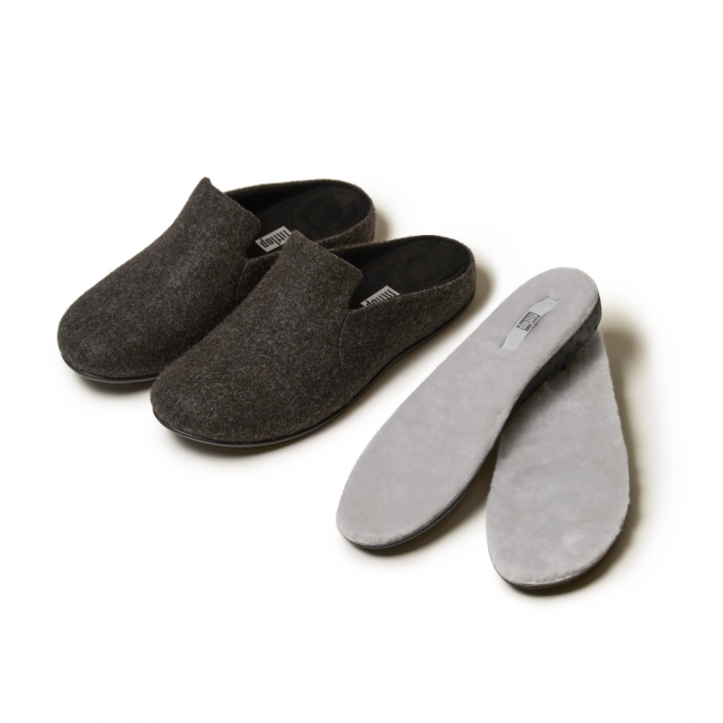 Women\'s Fitflop Chrissie Shearling Slippers Insoles Grey | CA-5371942-IQ