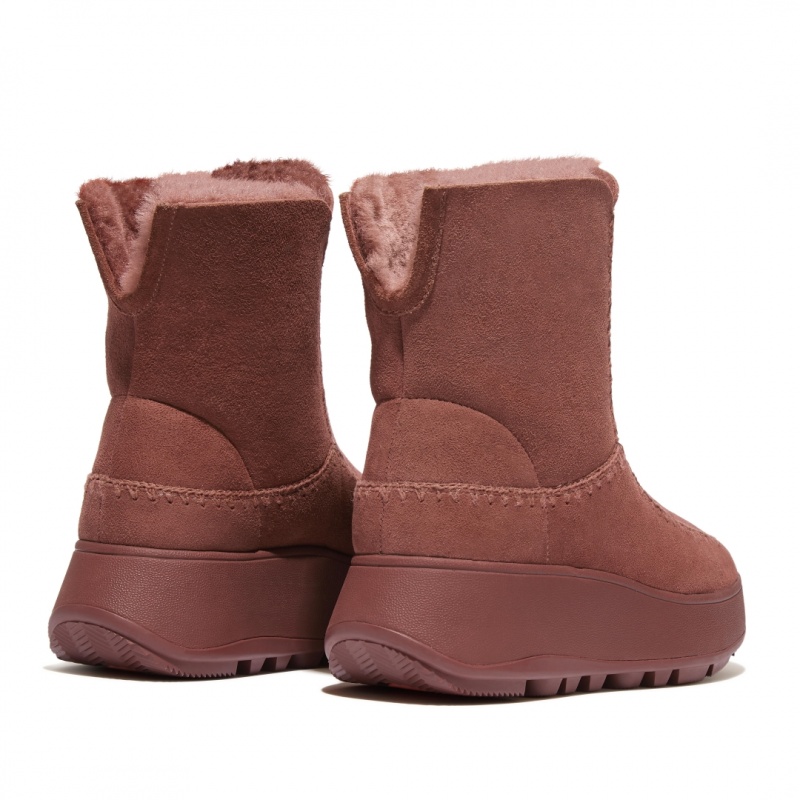 Women's Fitflop F-Mode Double Faced Shearling Boots Brown | CA-3107524-DM