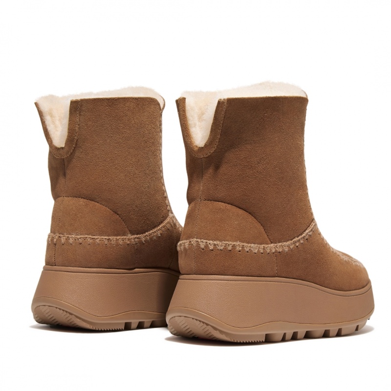 Women's Fitflop F-Mode Double Faced Shearling Boots Brown | CA-1694857-JL