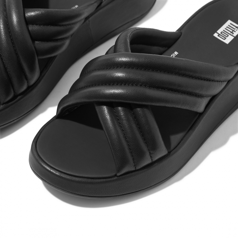 Women's Fitflop F-Mode Slides Slides Black | CA-6812740-OV