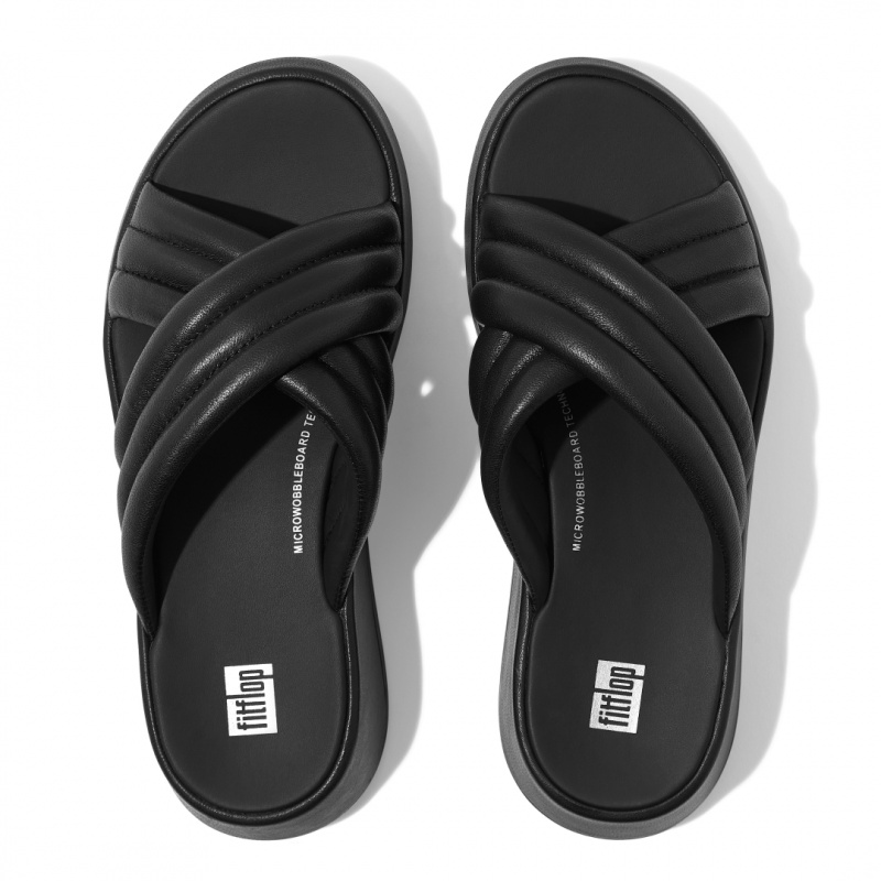 Women's Fitflop F-Mode Slides Slides Black | CA-6812740-OV