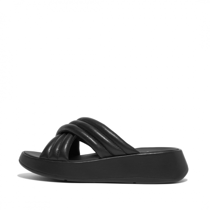 Women\'s Fitflop F-Mode Slides Slides Black | CA-6812740-OV