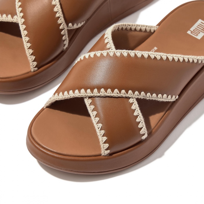 Women's Fitflop F-Mode Slides Slides Brown | CA-1092843-MX