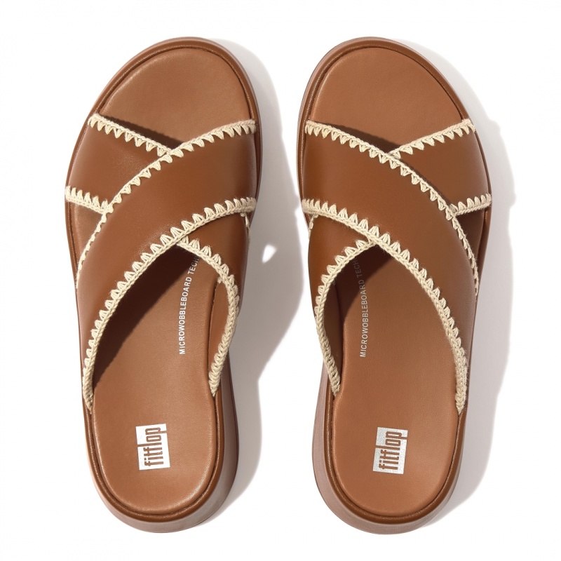 Women's Fitflop F-Mode Slides Slides Brown | CA-1092843-MX