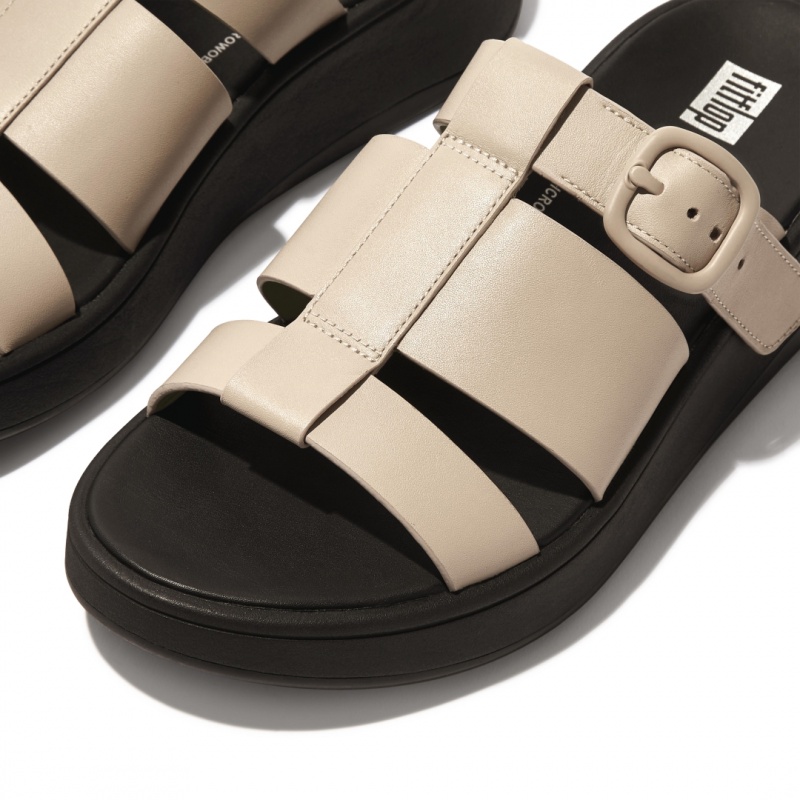 Women's Fitflop F-Mode Slides Slides Grey / Yellow | CA-1539682-BF