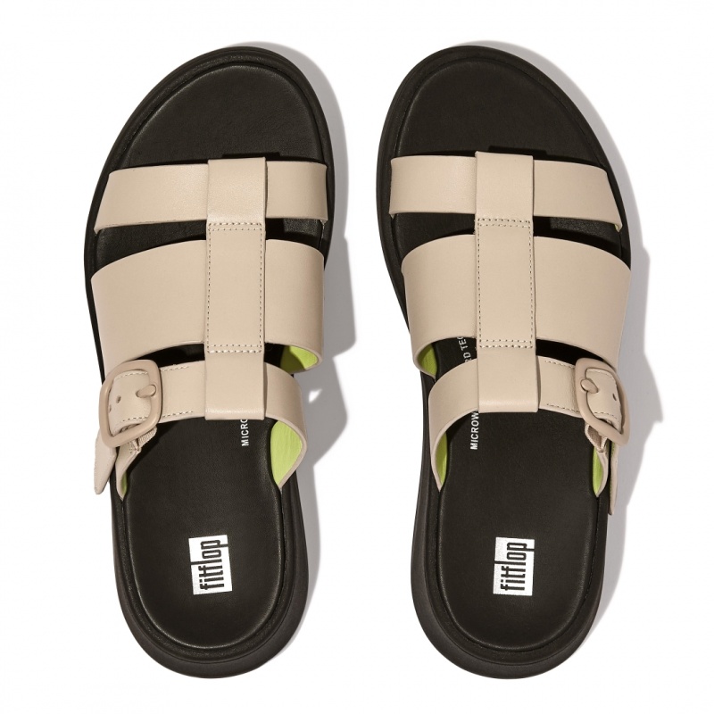 Women's Fitflop F-Mode Slides Slides Grey / Yellow | CA-1539682-BF