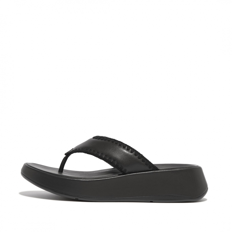 Women\'s Fitflop F-Mode Toe Thongs Thongs Black | CA-0653178-WE