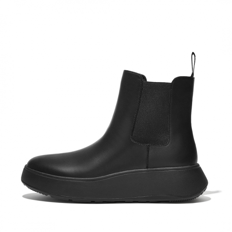 Women\'s Fitflop F Mode Flatform Chelsea Boots Black | CA-9476580-JE