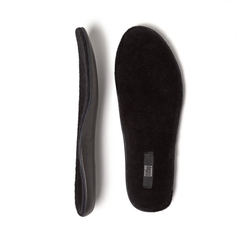 Women's Fitflop F Mode Shearling Boots Insoles Black | CA-0215478-JP