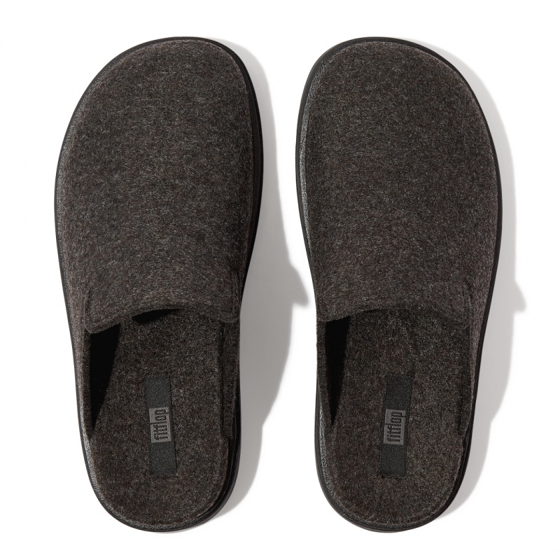 Women's Fitflop Gen-Ff Felt Polyester Mules Black | CA-8632547-IK