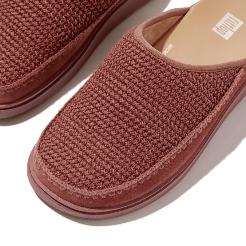 Women's Fitflop Gen-Ff Polyester Knit Cotton Mules Brown | CA-7203148-GC