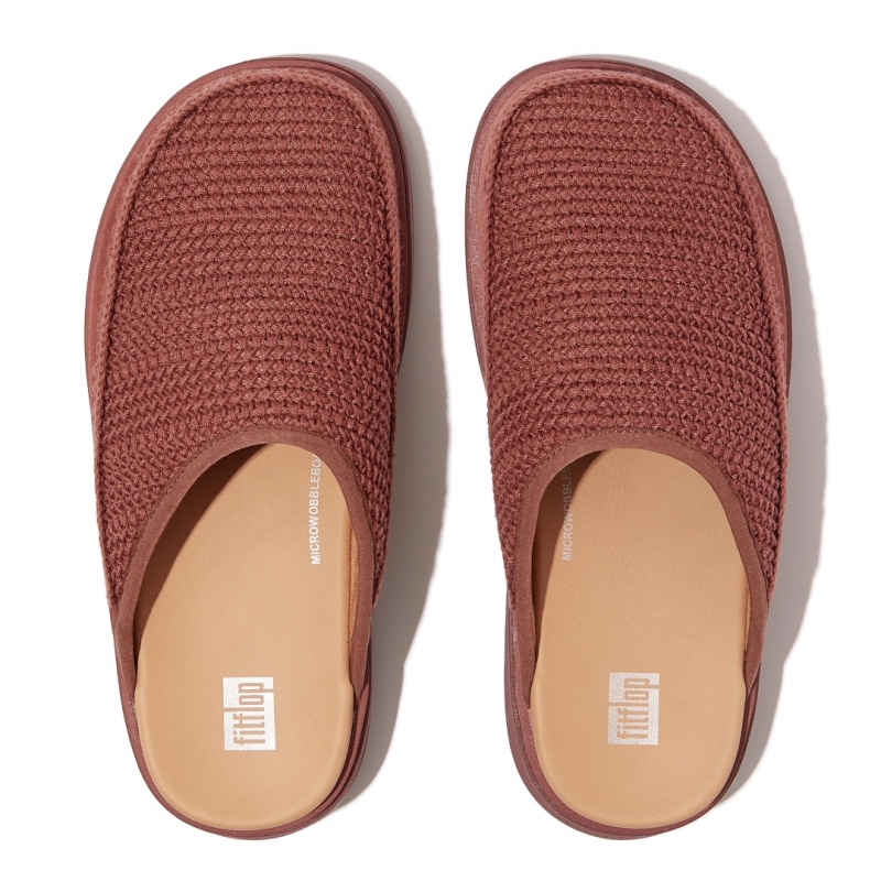 Women's Fitflop Gen-Ff Polyester Knit Cotton Mules Brown | CA-7203148-GC