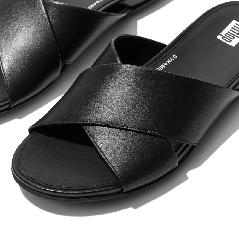 Women's Fitflop Gracie Cross Slides Slides Black | CA-0568734-UT