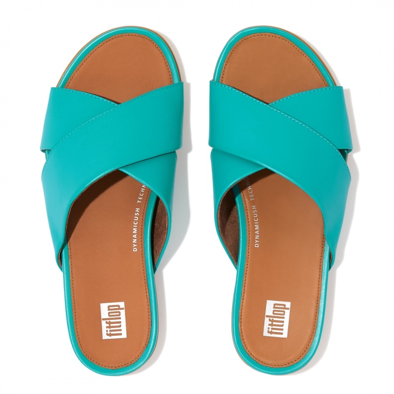 Women's Fitflop Gracie Cross Slides Slides Blue | CA-6254713-HV