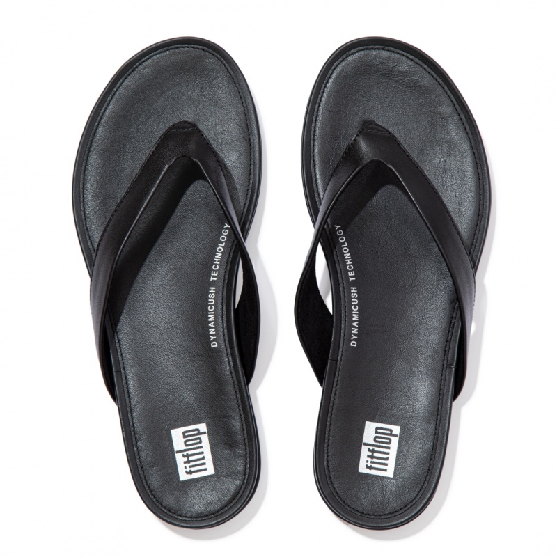 Women's Fitflop Gracie Flip Flops Black | CA-4829137-FI