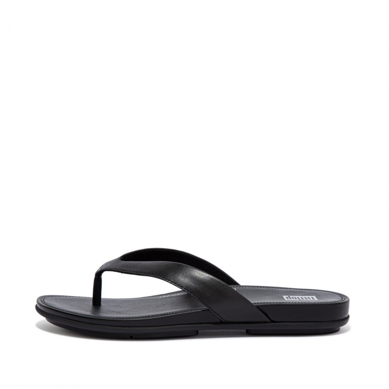 Women\'s Fitflop Gracie Flip Flops Black | CA-4829137-FI