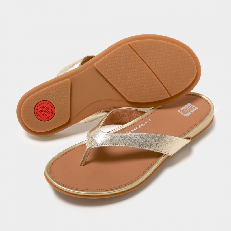 Women's Fitflop Gracie Flip Flops Silver | CA-9254178-VX