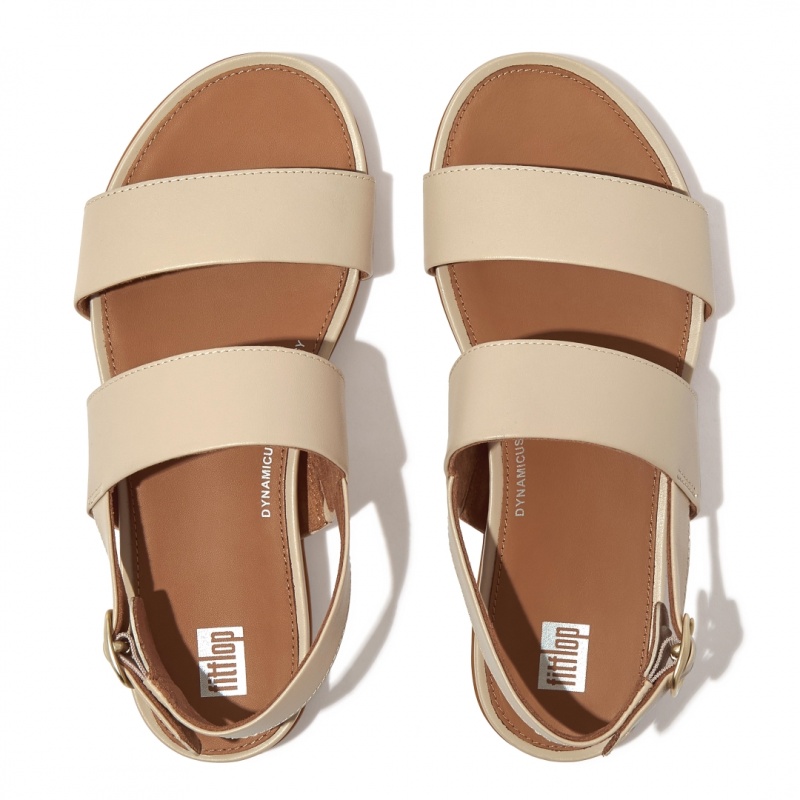 Women's Fitflop Gracie Leather Back-Strap Sandals Beige | CA-3954061-ZE