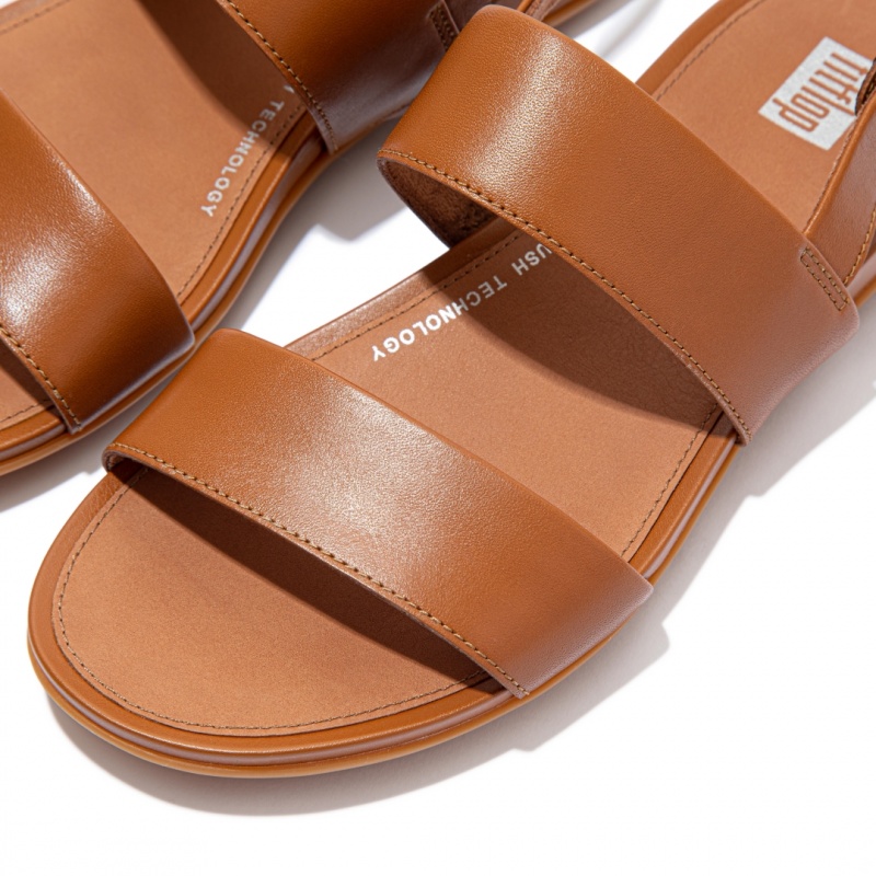 Women's Fitflop Gracie Leather Back-Strap Sandals Brown | CA-6071489-GC